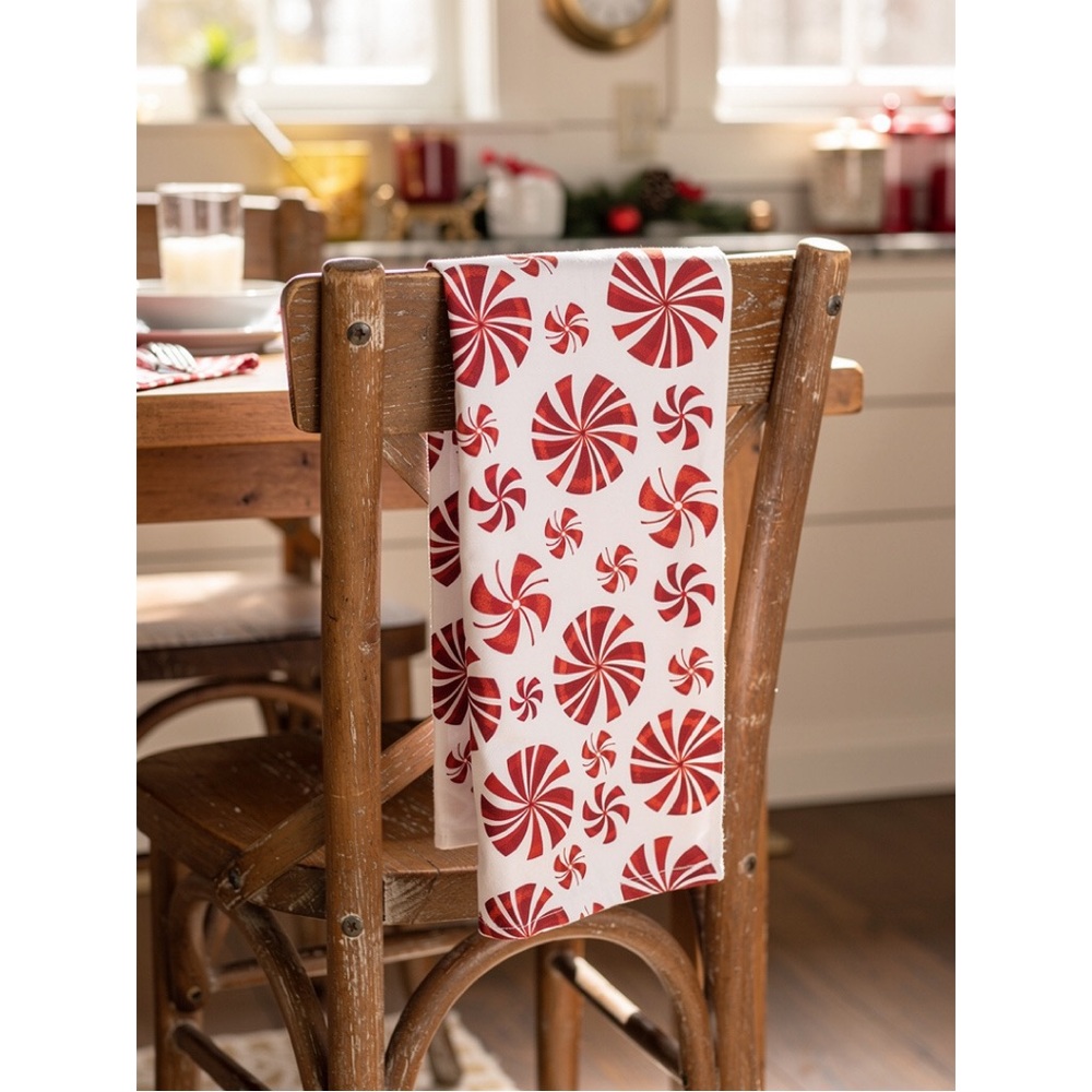 Red and White Peppermint Table Runner - Picture 2 of 2